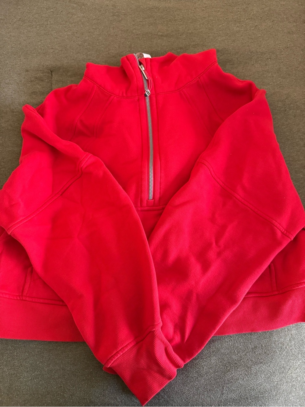 Lululemon Red Half-Zip Crop Pullover Sweatshirt - Red Glow possibly?